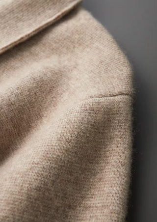 CARDIGAN POLO ZIPÉ EN LAINE MÉRINOS EXTRA-FINE