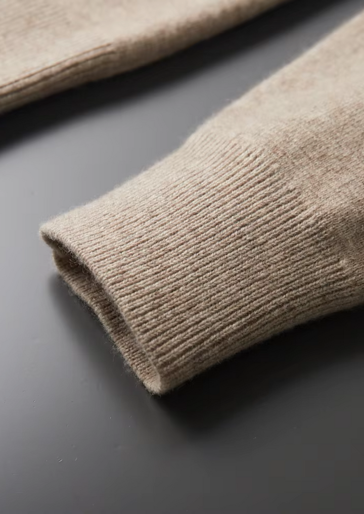 CARDIGAN POLO ZIPÉ EN LAINE MÉRINOS EXTRA-FINE