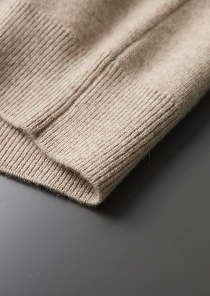 CARDIGAN POLO ZIPÉ EN LAINE MÉRINOS EXTRA-FINE