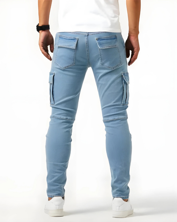 Nova – Pantalon cargo bleu marine extensible
