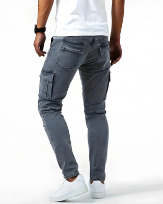 Nova – Pantalon cargo bleu marine extensible