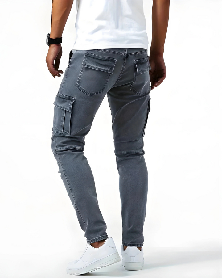 Nova – Pantalon cargo bleu marine extensible
