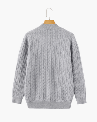 100% Cachemire Tissé Demi Zip