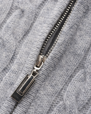 100% Cachemire Tissé Demi Zip