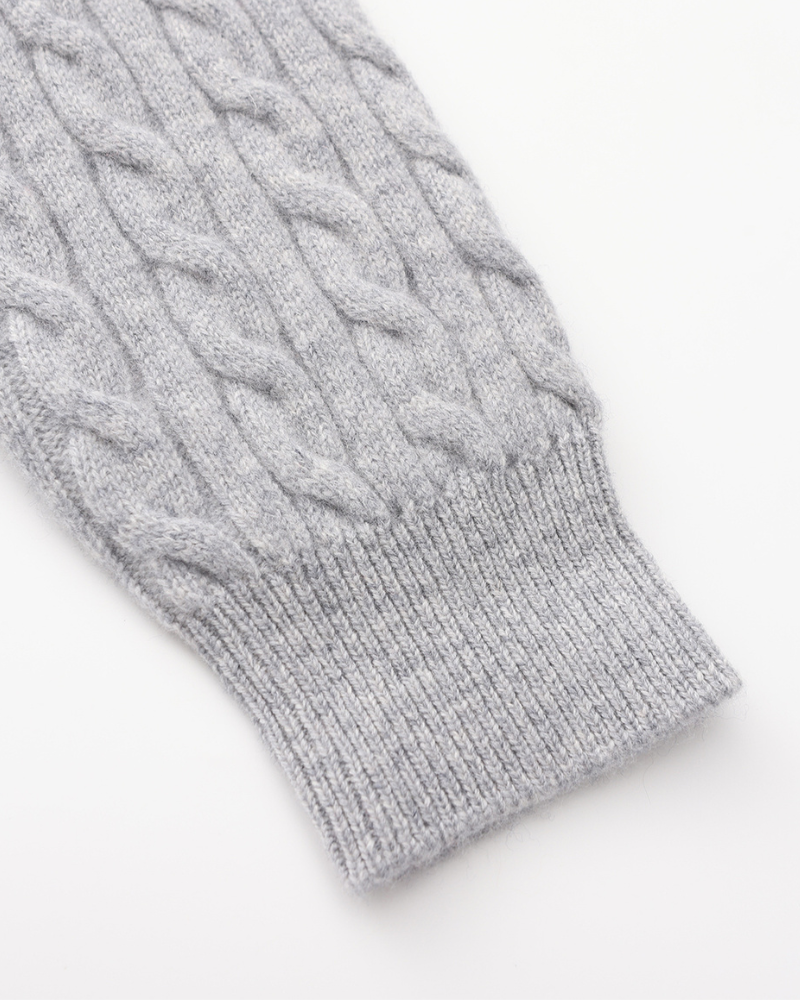 100% Cachemire Tissé Demi Zip