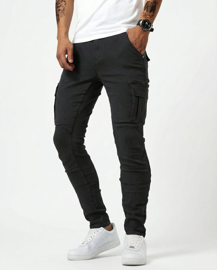 Nova – Pantalon cargo bleu marine extensible