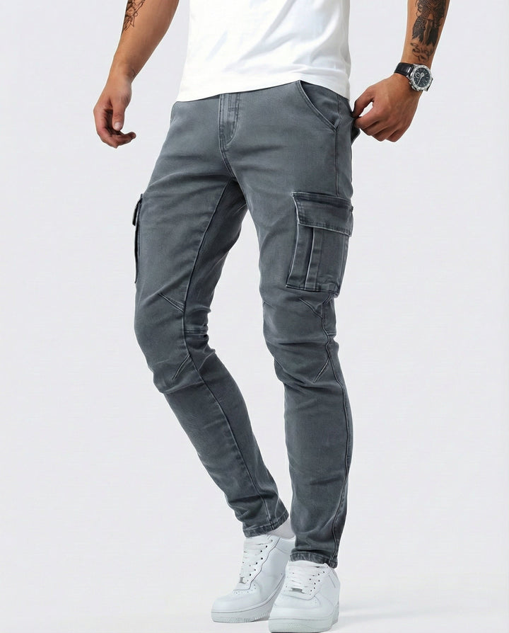 Nova – Pantalon cargo bleu marine extensible