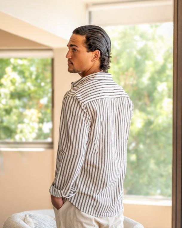 Chemise à rayures pour hommes