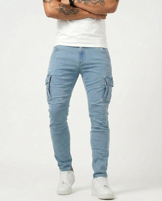 Nova – Pantalon cargo bleu marine extensible