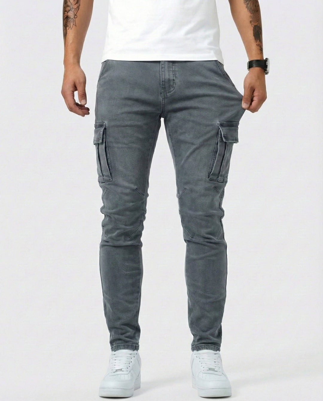 Nova – Pantalon cargo bleu marine extensible