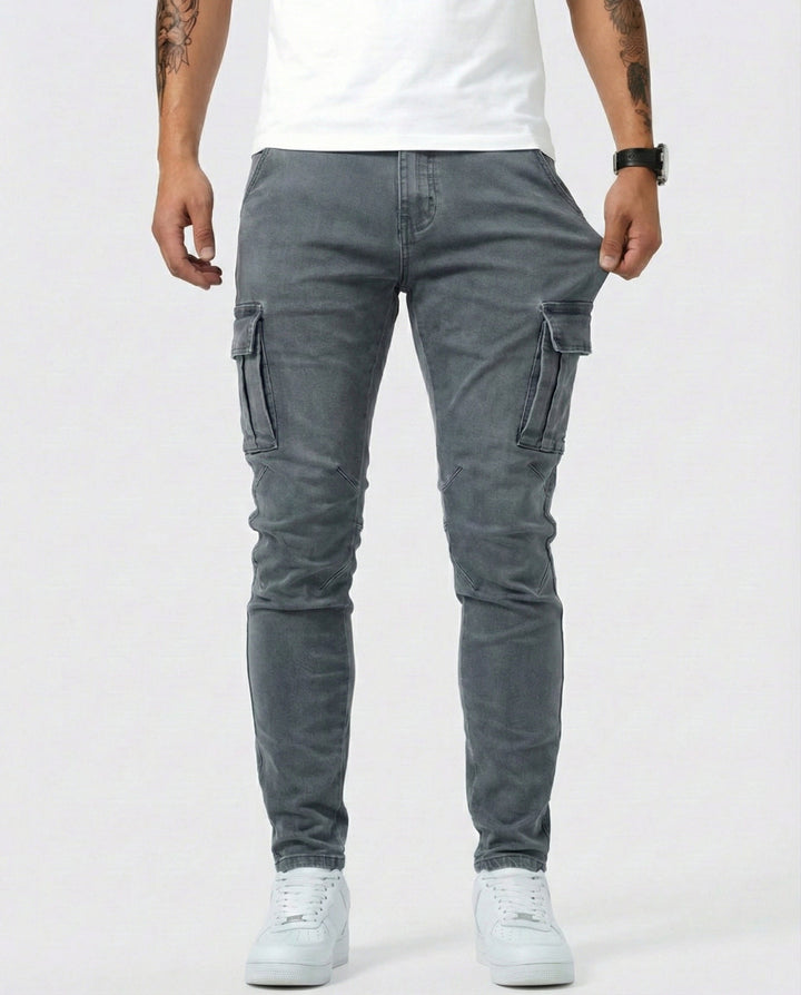 Nova – Pantalon cargo bleu marine extensible