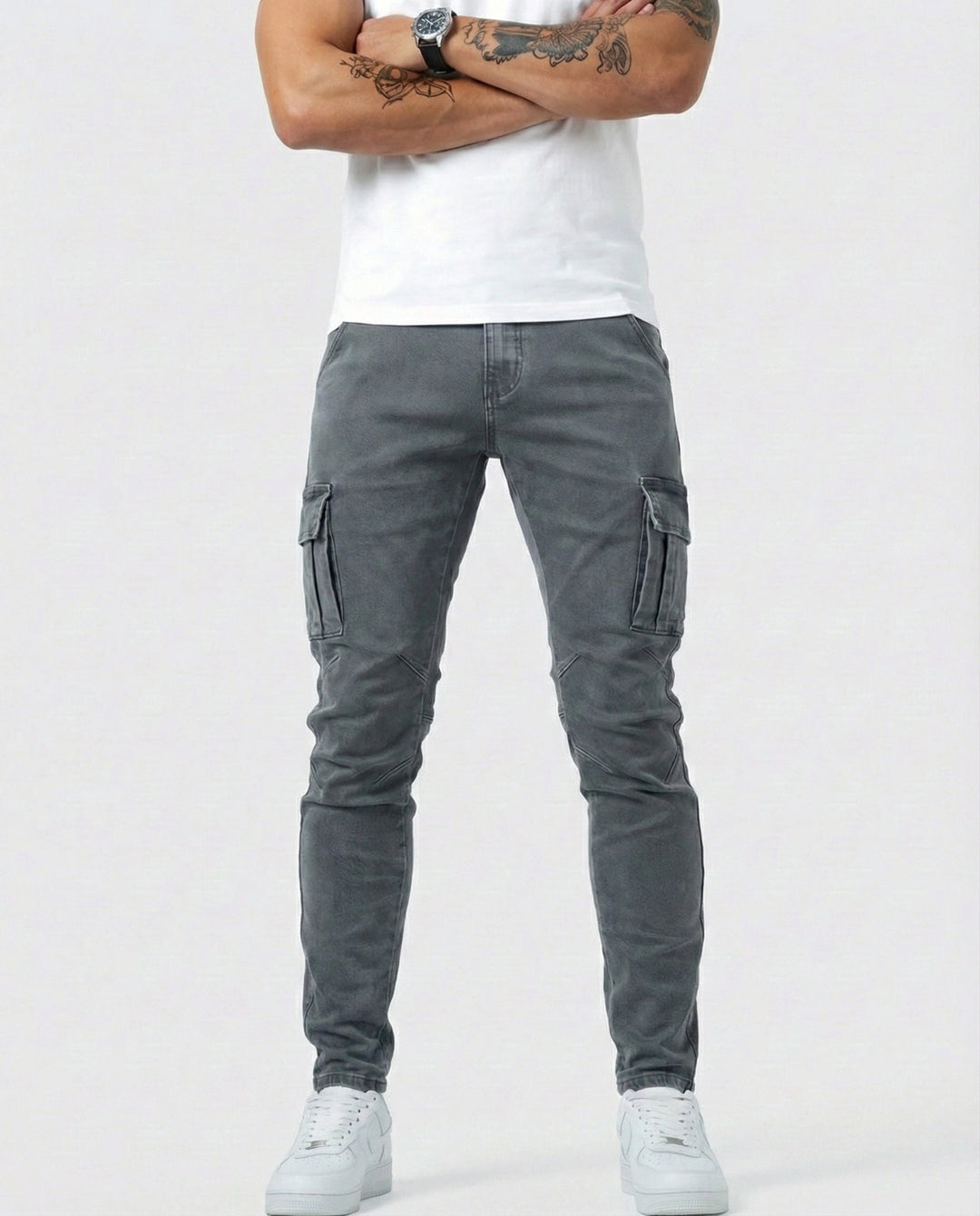 Nova – Pantalon cargo bleu marine extensible