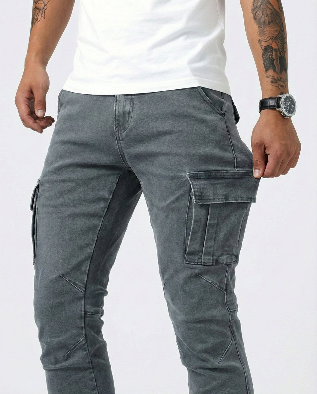 Nova – Pantalon cargo bleu marine extensible