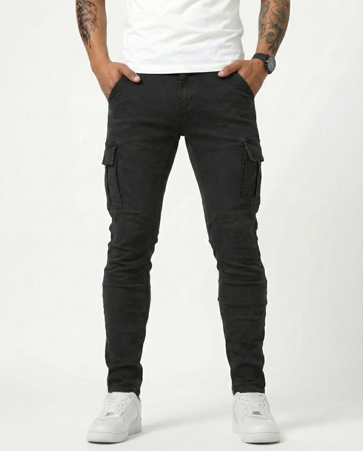 Nova – Pantalon cargo bleu marine extensible