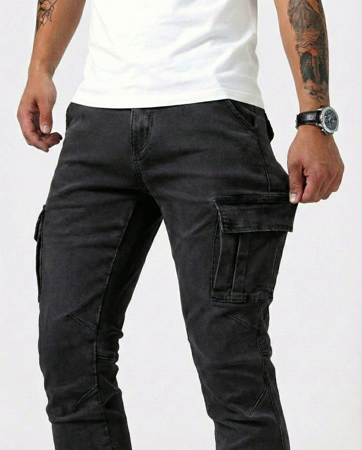 Nova – Pantalon cargo bleu marine extensible