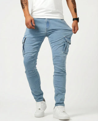 Nova – Pantalon cargo bleu marine extensible